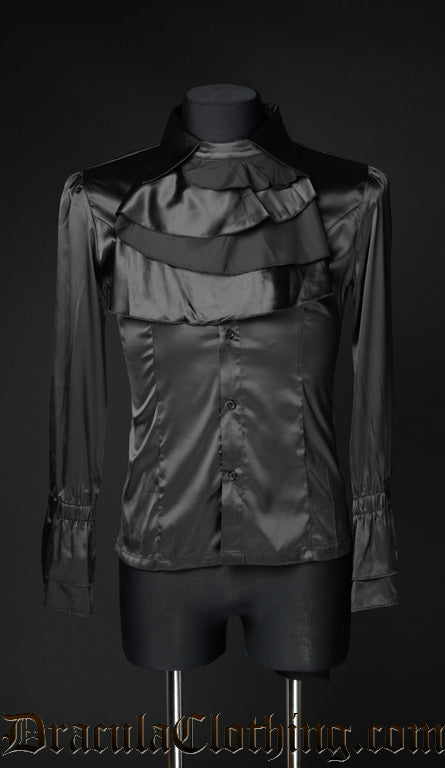 black ruffle dress shirt Ruffle Front Shirt