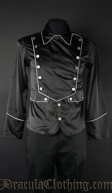 black military dress shirt Inserch Military Linen Shirt (Black) 4X