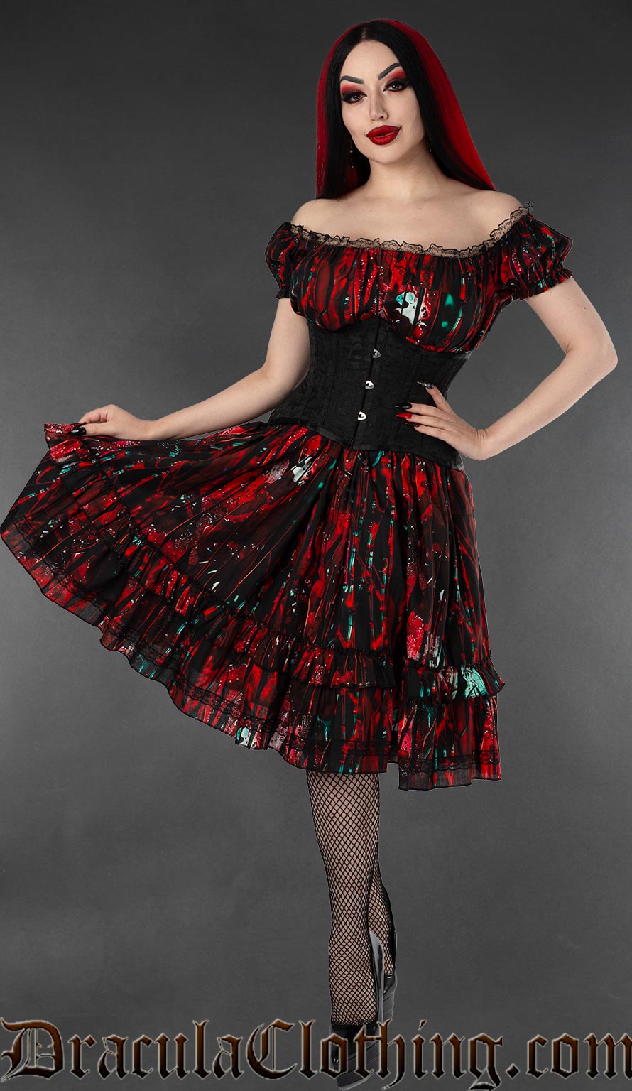 Bloody Glass Gothabilly Dress DraculaClothing Bloody Glass Gothabilly Dress DraculaClothing