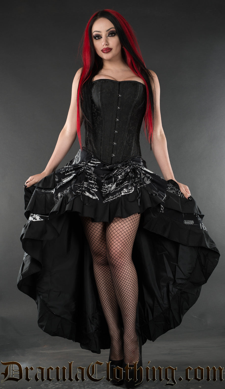 Black Brocade Overbust Corset DraculaClothing Black Brocade Overbust Corset DraculaClothing