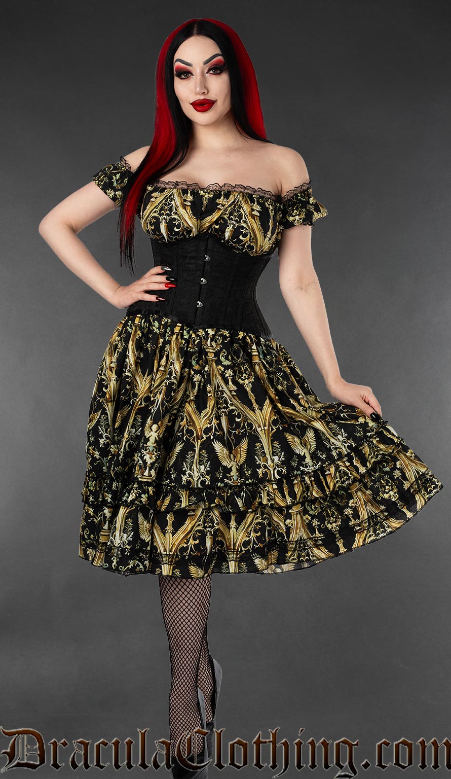 gold gothic dress Nmnitkp Gothic Dress Different from Others Halloween Dress Unique Design Women's Rococo Dress Temperament Evening Dress Inspiration Maiden Horn