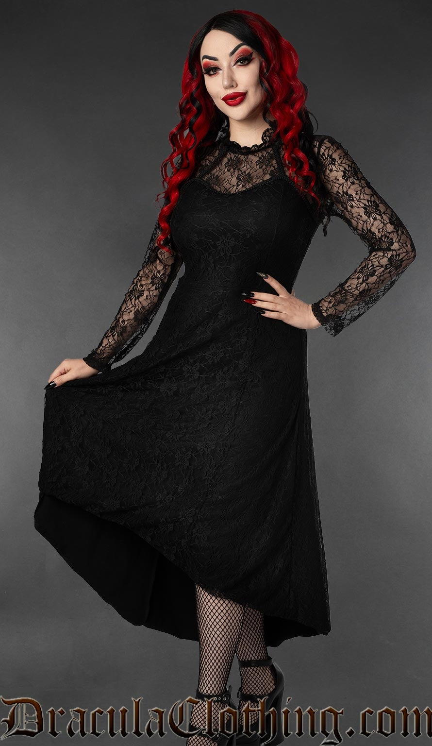 Lace Victorian Maxi Dress DraculaClothing Lace Victorian Maxi Dress DraculaClothing