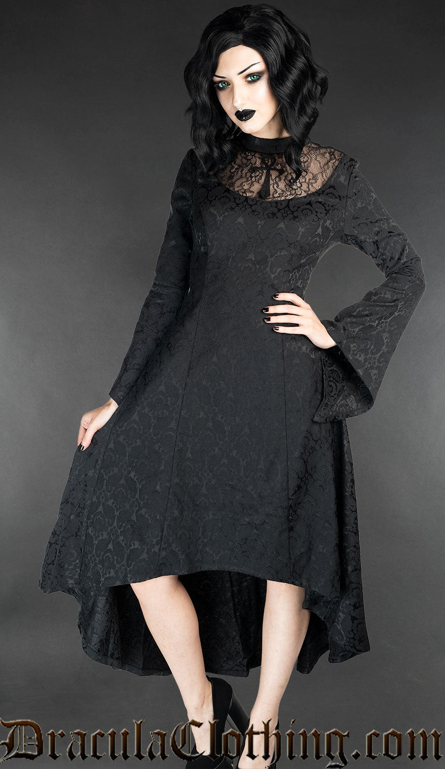 Long Brocade Ankh Dress DraculaClothing Long Brocade Ankh Dress DraculaClothing