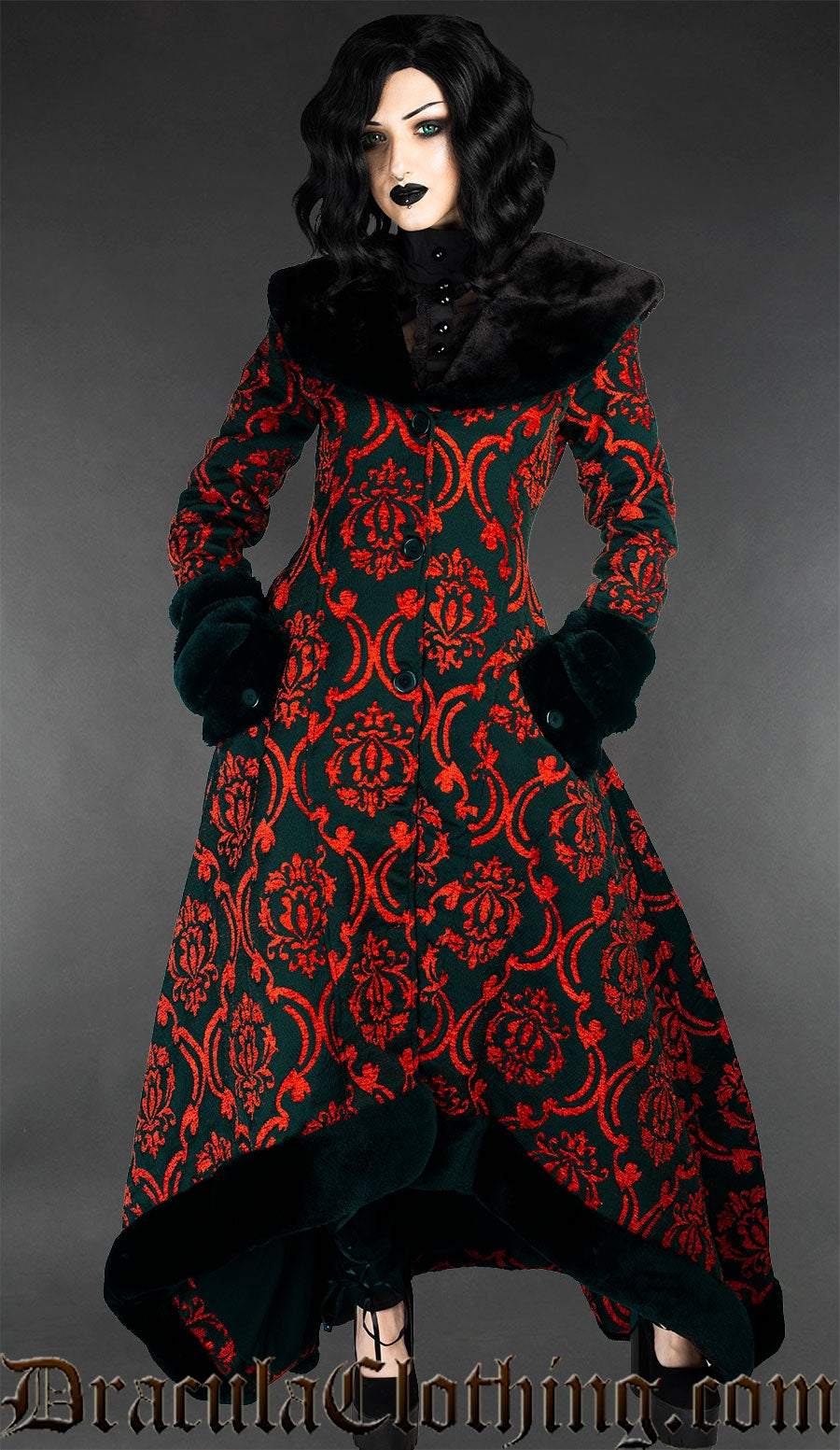 dress winter coats Red Pocket Winter Coat – DraculaClothing