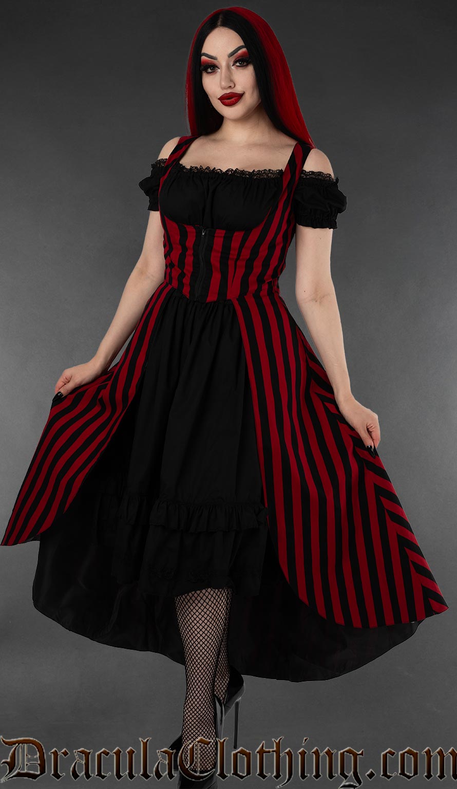 white christmas dresses Red and Black Gothic Dress – Gothic Clothing main image 0