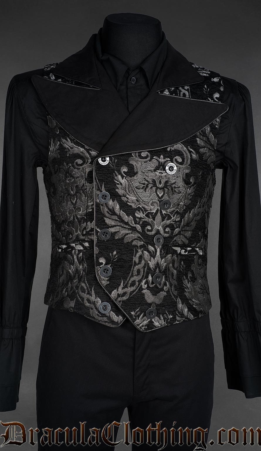 Silver Chenille Brocade Goth Victorian Vest – DraculaClothing