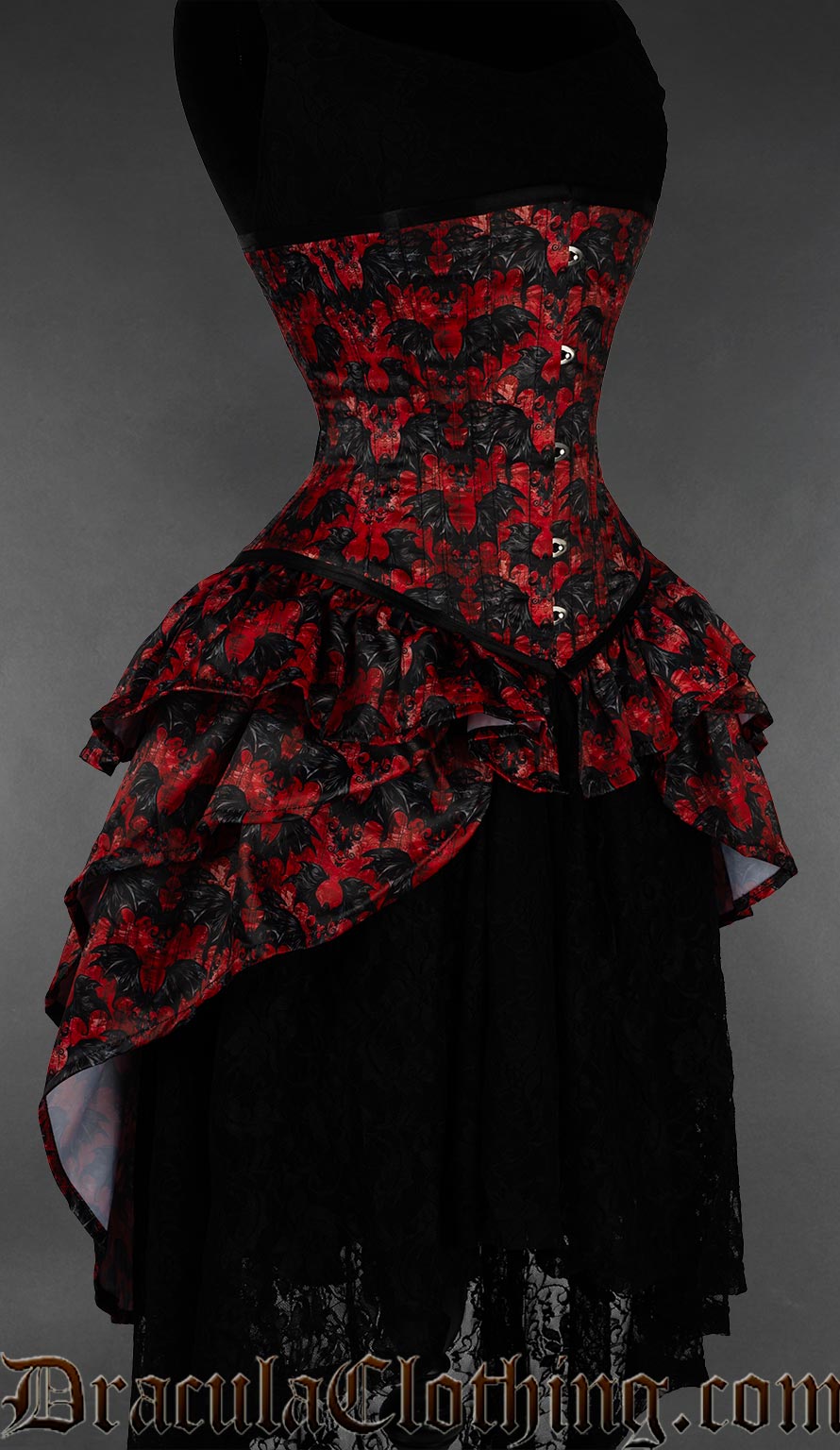 Vampire Bats Bustle Corset – DraculaClothing Vampire Bats Bustle Corset – DraculaClothing