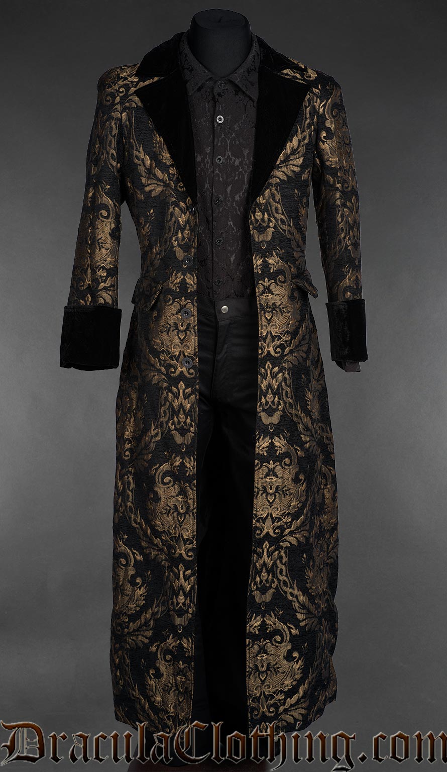 Vampire Gentlemen Gold Jacquard Coat – DraculaClothing