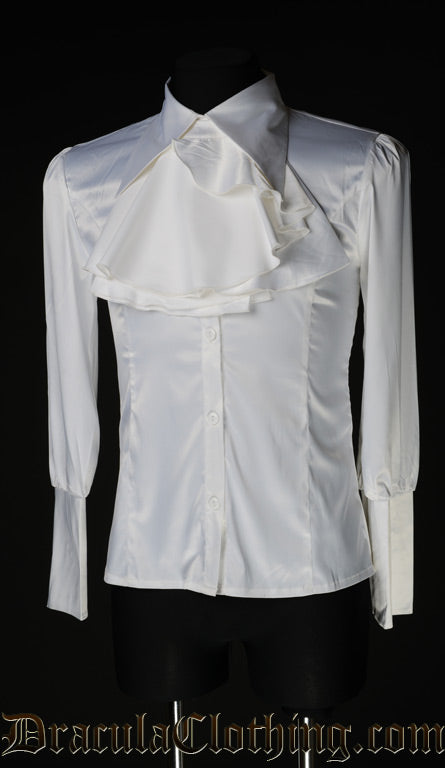 dress shirt with cravat Steampunk 100% Mulberry Silk Dress Shirt Cravat Set Black Grey Burgundy