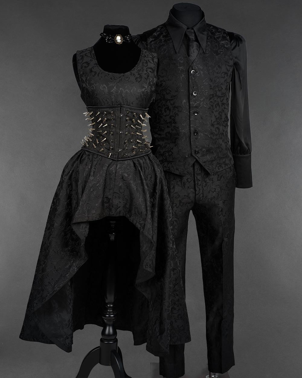 Onyx Brocade Gothic Couple Outfit