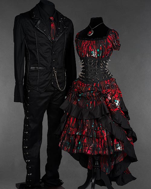 Bloody Print With Spiked Corset