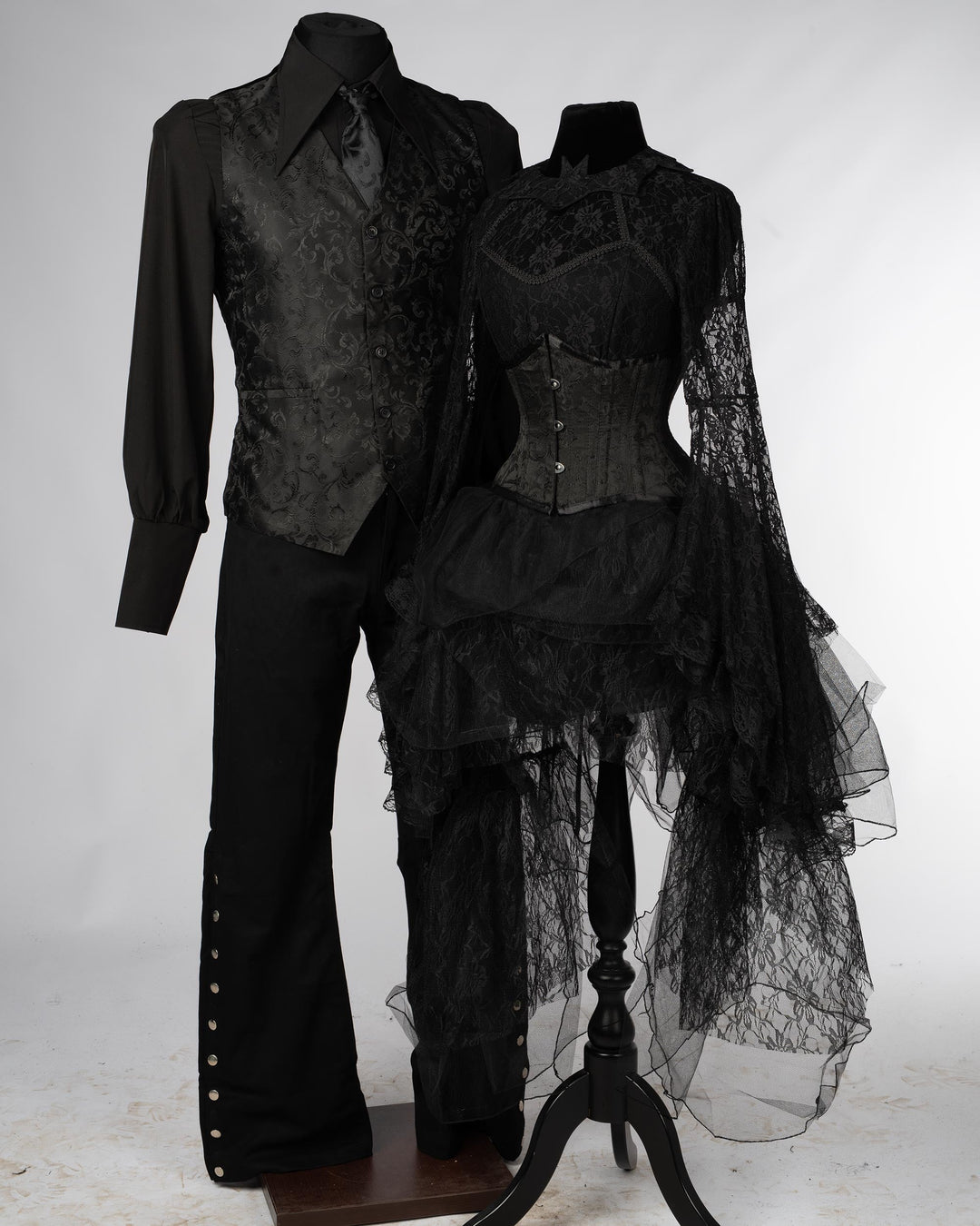 Goth elegant couple outfit