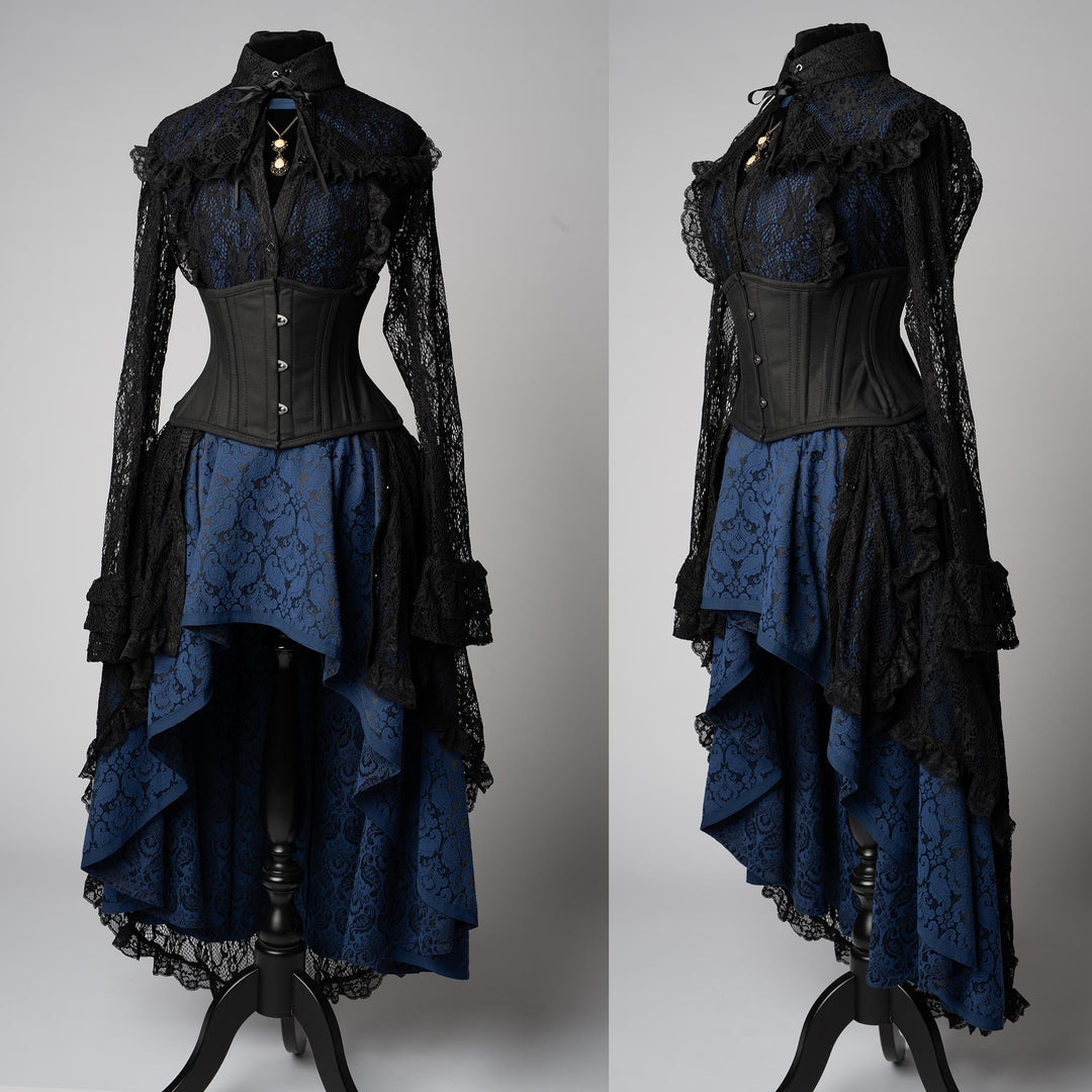 Blue Brocade Gothic Outfit