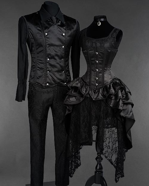 Outfit is inspired by black swans