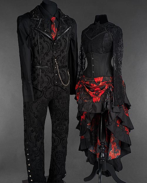 Bat print couple outfit