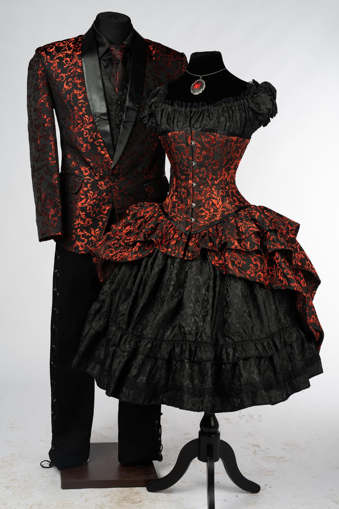 Vampire gothic wedding couple outfit