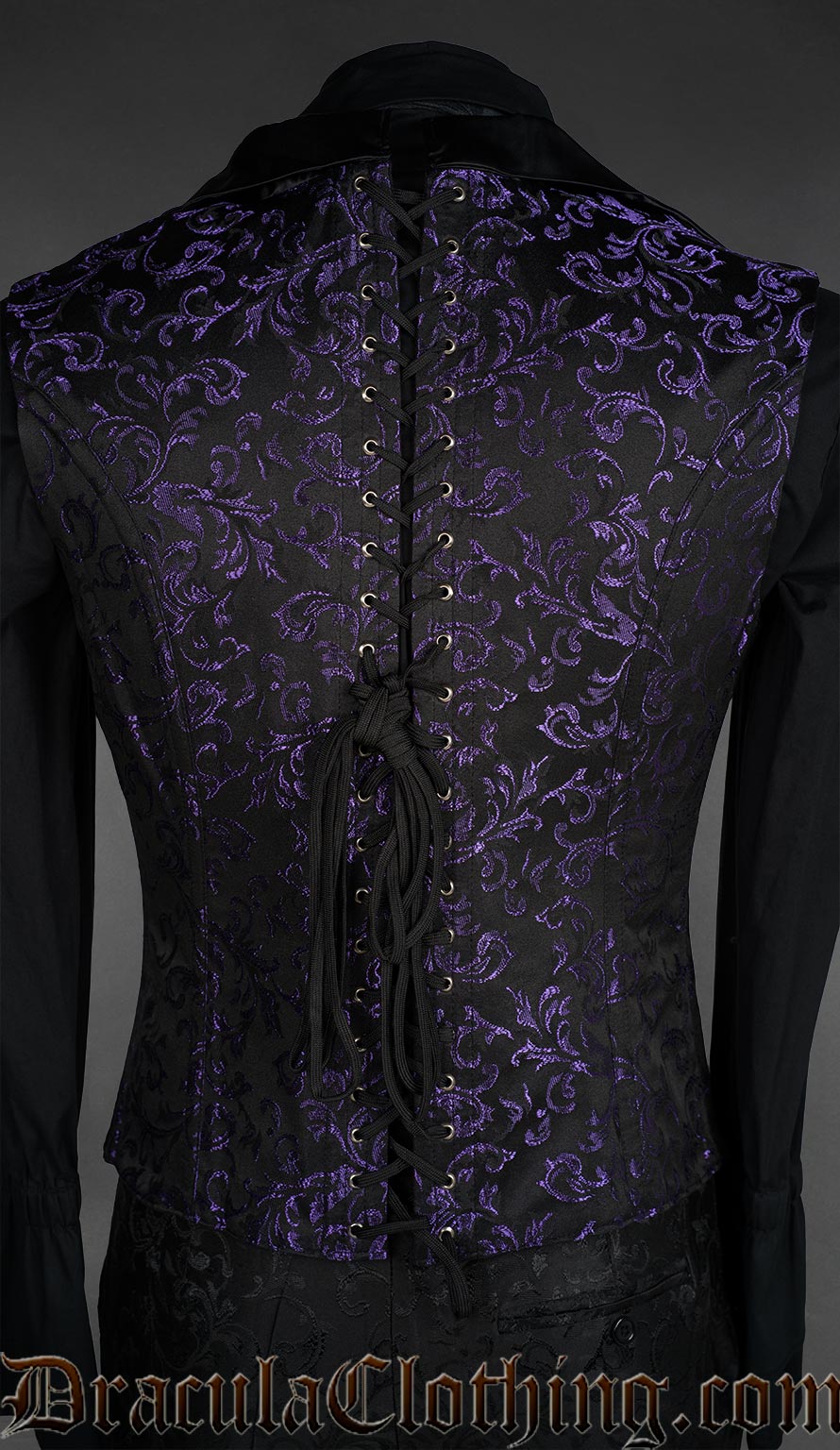 Amethyst Satin Lapel Corset Vest