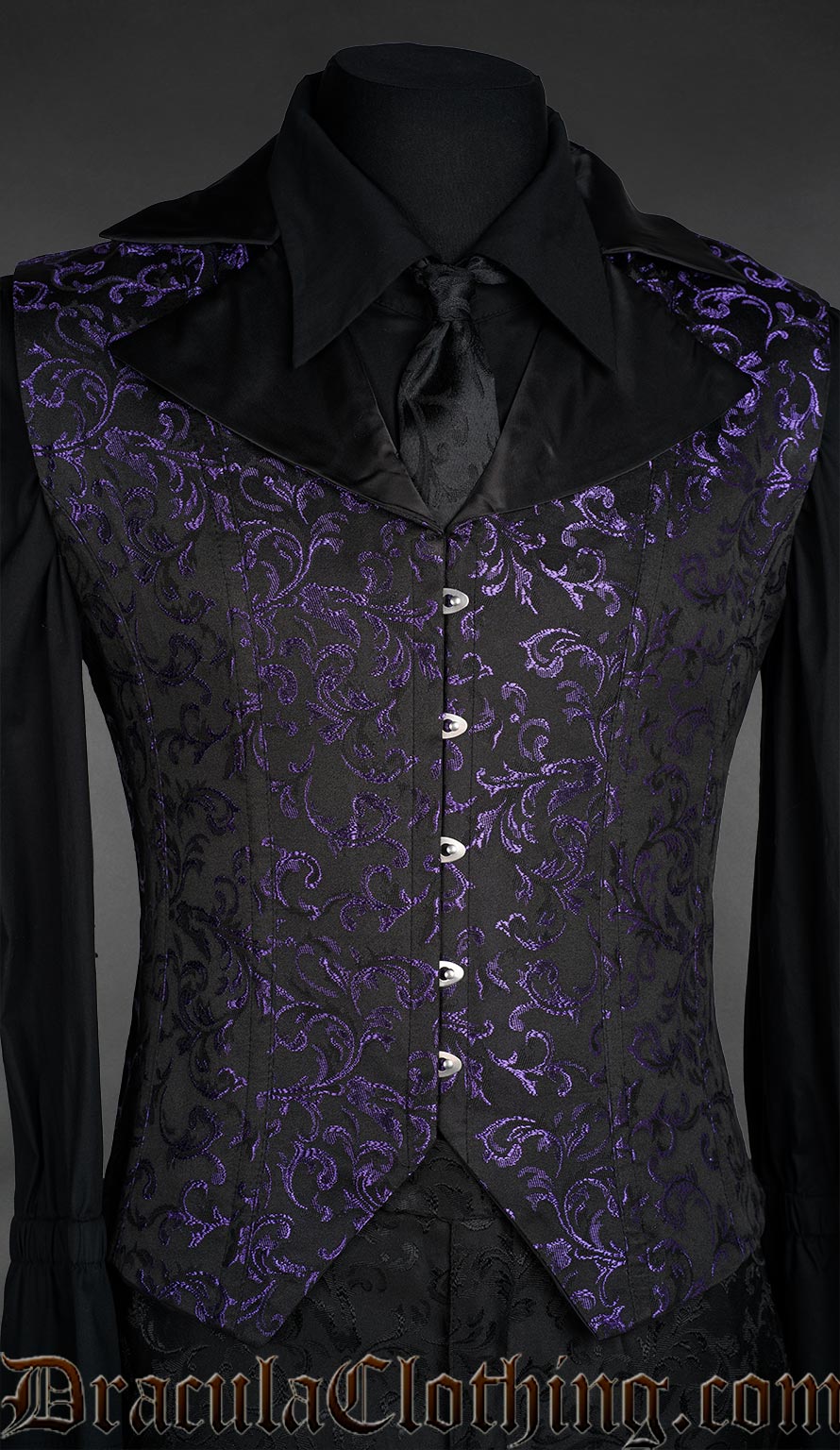 Amethyst Satin Lapel Corset Vest