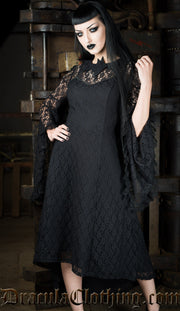 Bat Trumpet Sleeve Dress