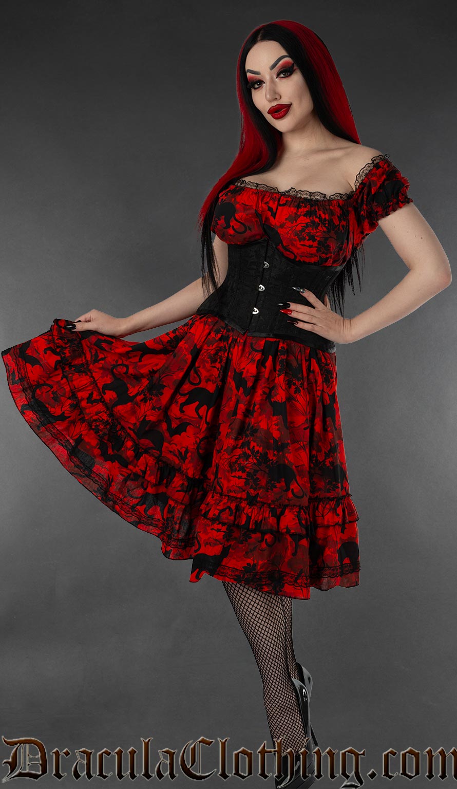 Bats And Cats Gothabilly Dress