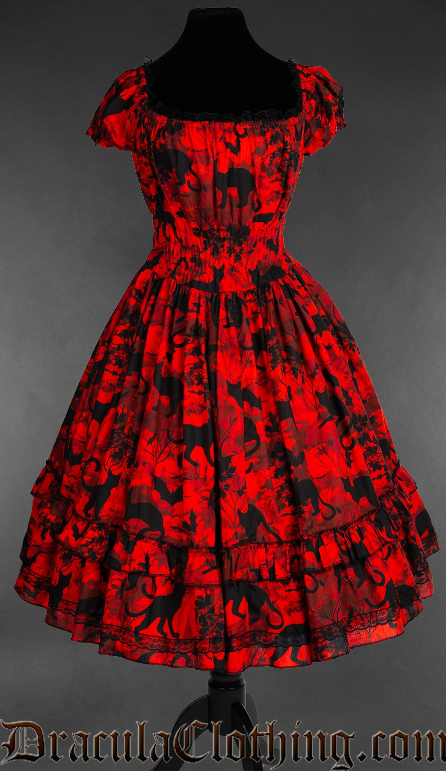 Bats And Cats Gothabilly Dress