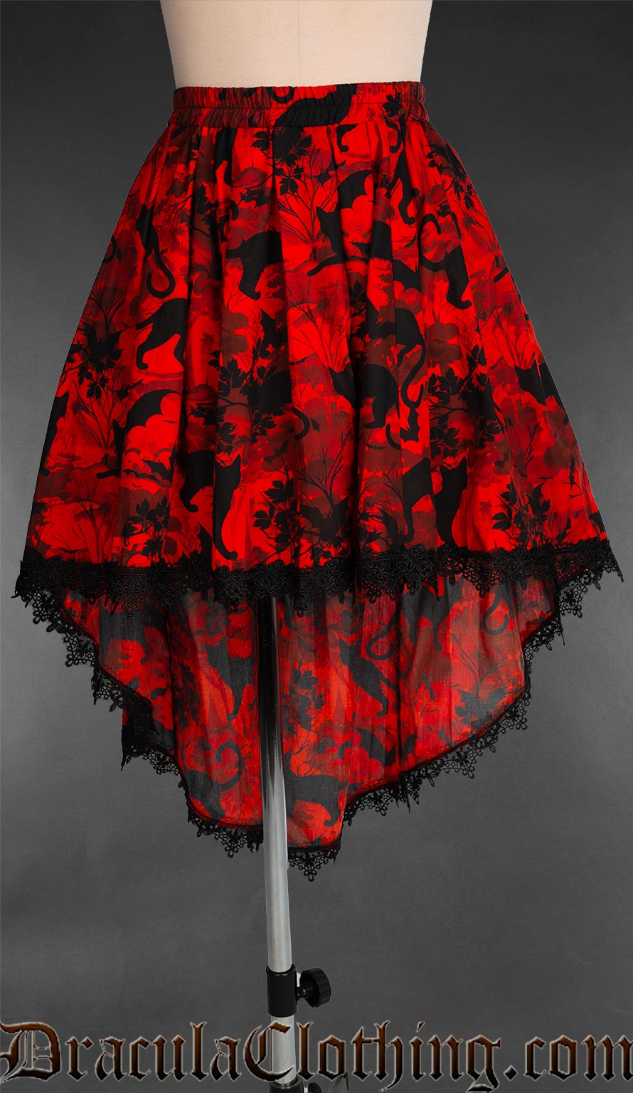 Bats And Cats High Low Skirt