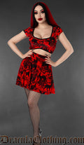 Bats And Cats Velvet Short Skirt