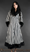 Black And White Striped Winter Coat