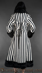 Black And White Striped Winter Coat