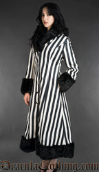 Black And White Striped Winter Coat