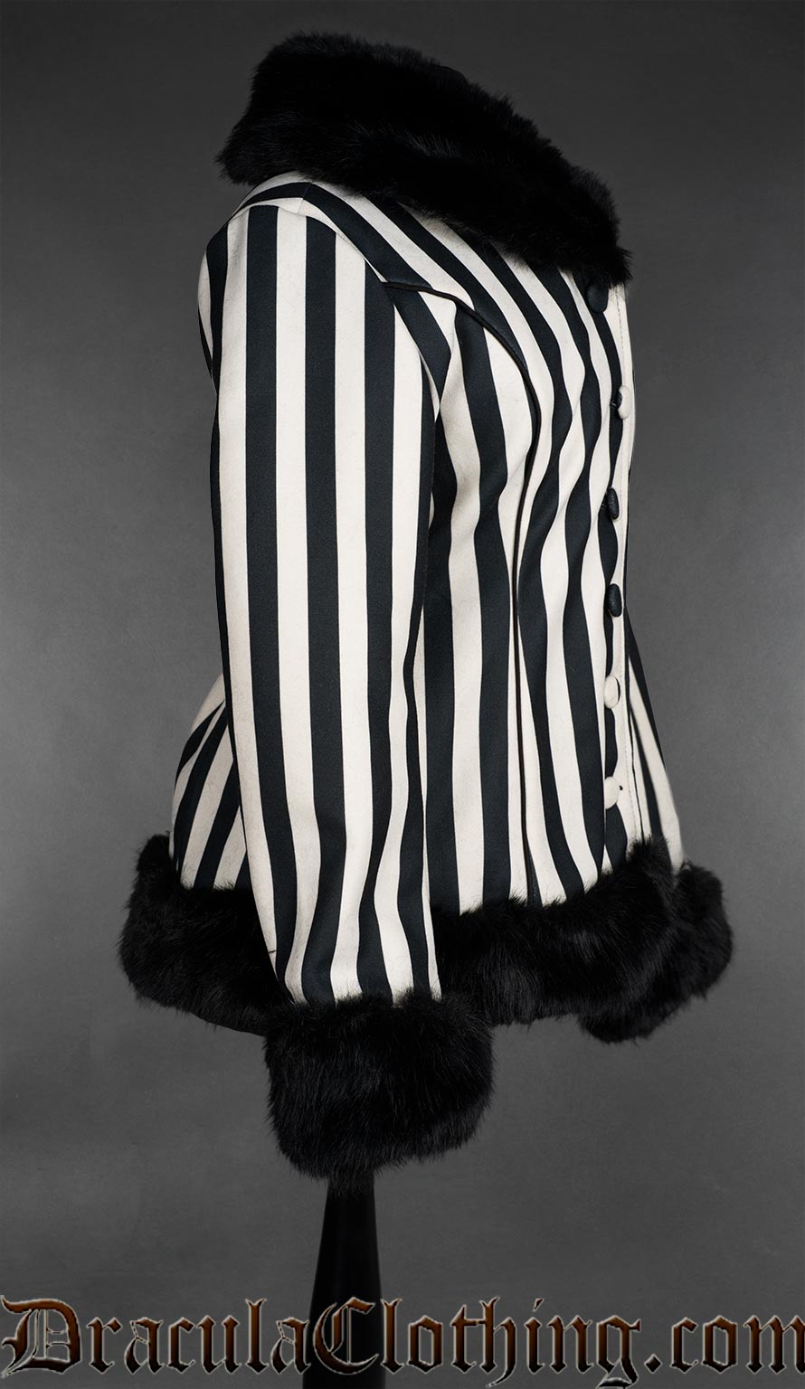 Black And White Striped Winter Jacket