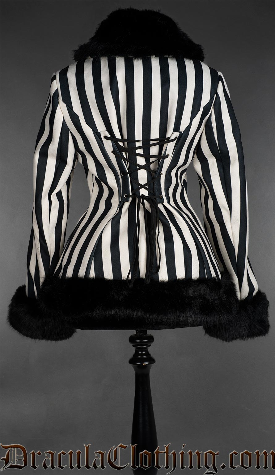 Black And White Striped Winter Jacket