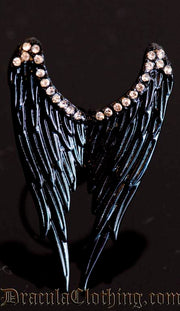 Black Angel Wings Ring