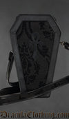 Black Brocade Ankh Coffin Bag