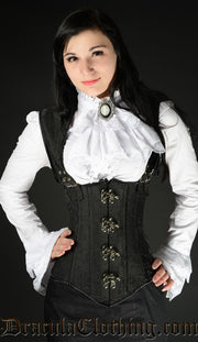 Black Brocade Apocalyptic Clasp Corset