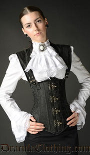 Black Brocade Apocalyptic Clasp Corset