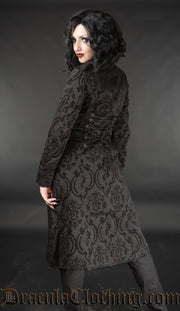 Black Brocade Autumn Coat