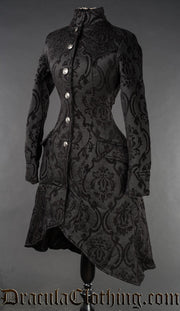 Black Brocade Autumn Coat