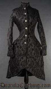 Black Brocade Autumn Coat