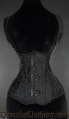 Black Brocade Black Clasp Shoulder Corset