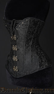 Black Brocade Cleavage Clasp Corset