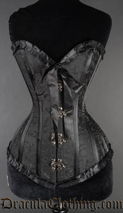 Black Brocade Romantic Clasp Corset