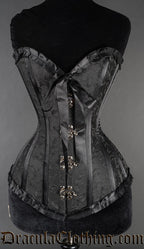Black Brocade Romantic Clasp Corset