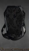 Black Brocade Coffin Bag