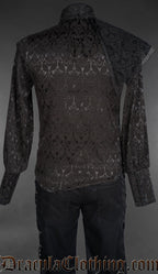 Black Brocade Corporate Goth Shirt