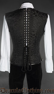 Black Brocade Corset Vest