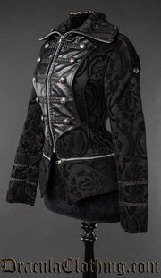 Black Brocade Dieselpunk Jacket