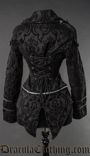 Black Brocade Dieselpunk Jacket