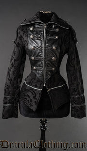 Black Brocade Dieselpunk Jacket