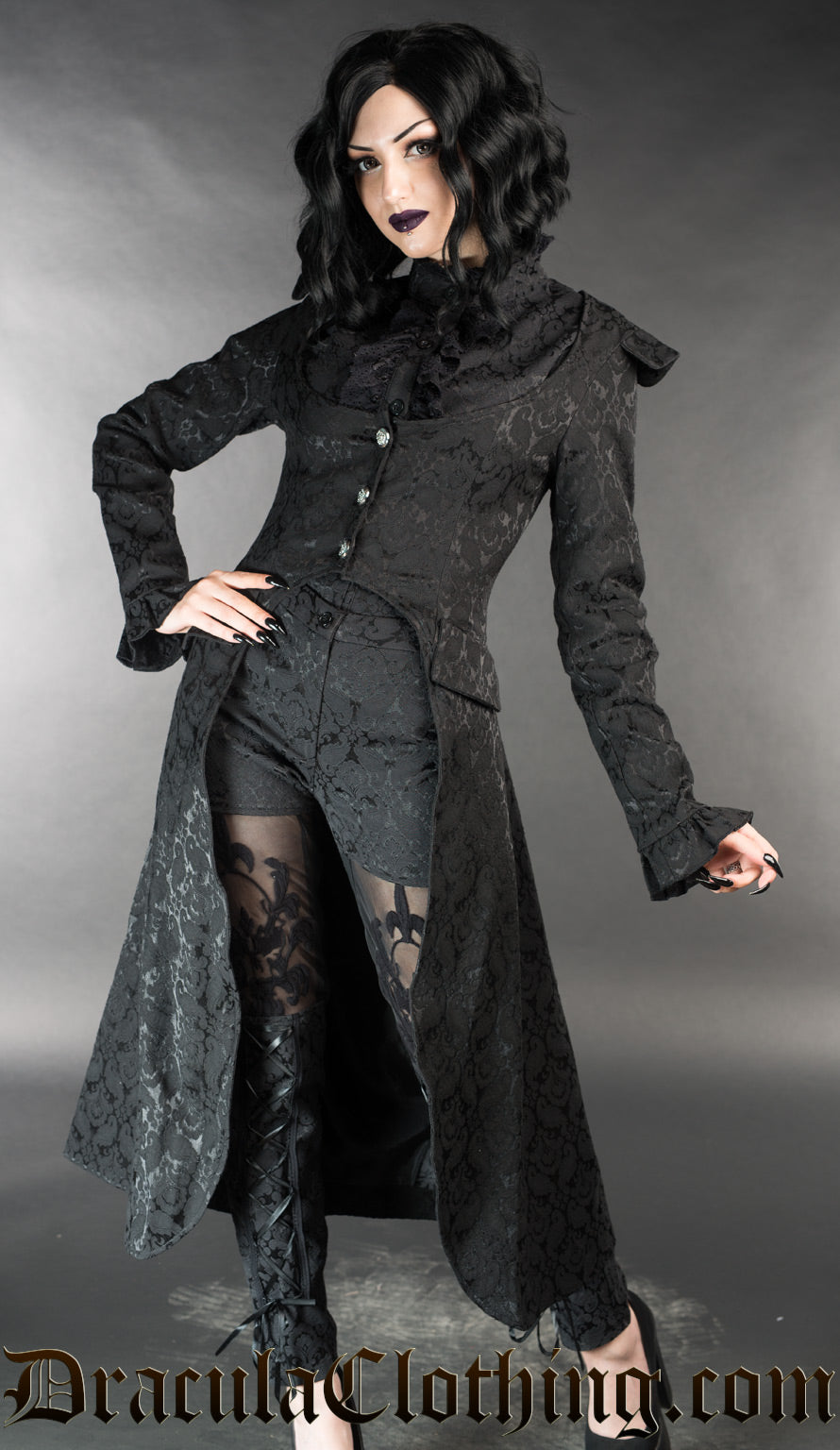 Black Brocade EGA Coat